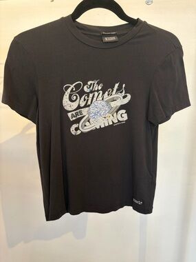 Scotch & Soda Black Graphic 'The Comets Are Coming' Short Sleeve Tee